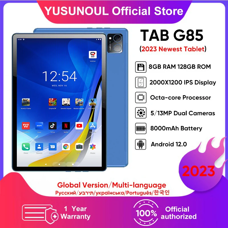 

Newest Flagship Tab Pads Laptop 10.36"FHD+ Display Android 12 Octa Core Tablet Pc 8000mAh 13MP Camera 5G WiFi Bluetooth 5.0