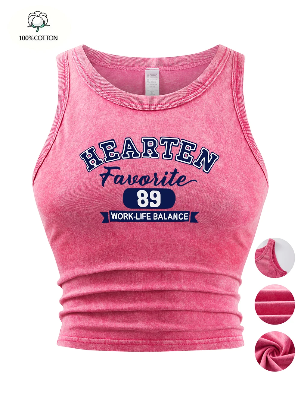 Hearten Work-Life Balance Prints Tank Tops Sommer Damen Baumwolle gewaschene T-Shirts Vintage Basic Tight Tees Y2K Sexy Damenkleidung