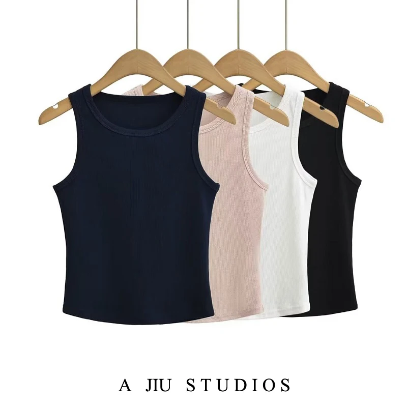 

American Retro Sweet Spicy Girl Basic Svel Vest Women's Summer Slimming ort Inner Wear Outerwear Street Sle