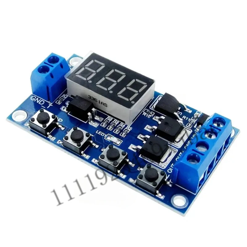 5pcs DC 12V 24V Dual MOS LED Digital Time Delay Relay Trigger Cycle Timer Delay Switch Circuit Board Timing Control Module DIY