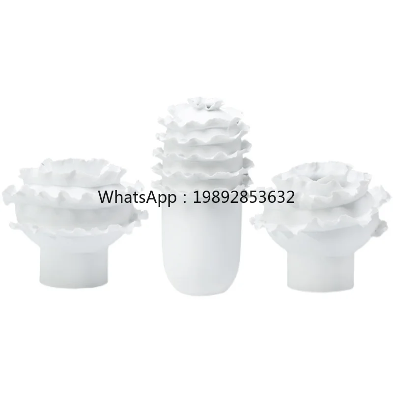 LYY Modern Minimalist Irregular Flower Skirt Ceramic Flower Vase OrnamentModel Room Hotel Restaurant Living Room Vase Decoration