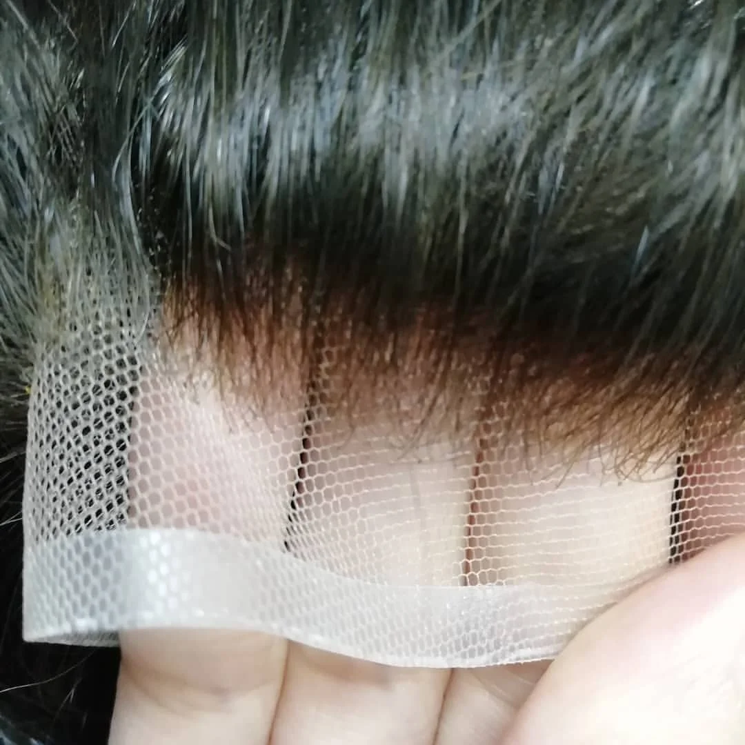 Peruca para homens nlw cabelo humano peças prótese de cabelo dos homens super fino suíço rendas frente com plutônio em torno do sistema de substituição do cabelo