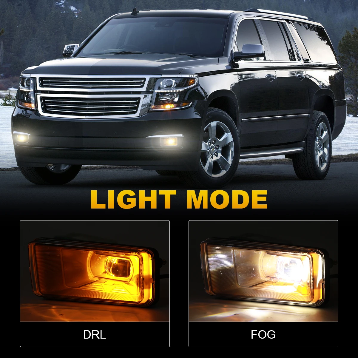 2Pcs/Pair Car LED Fog Lights  Chevrolet Silverado 2007-2016 Avalanche 2007-2015 Suburban 2007-2017 Tahoe 2007-2016 Fog Lamps