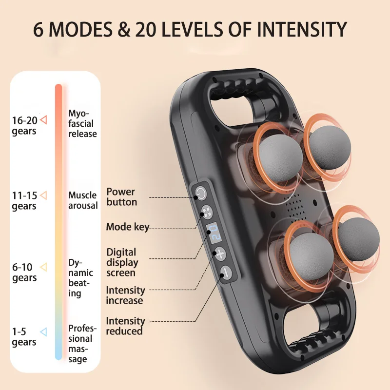 Electric Newest 4 Head Massage Gun Professional Deep Muscle Massager Body Relaxation High frequency Vibrate Fascia Gun Fitness