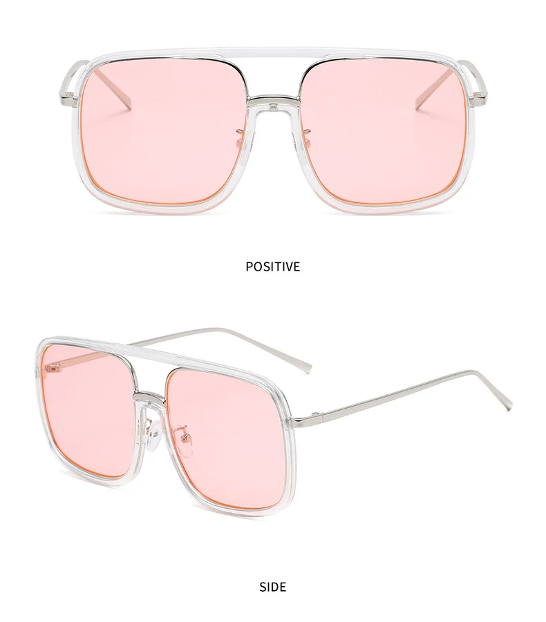 Übergroße Piloten-Sonnenbrille für Damen, Punk-Stil, große Rahmenbrille, modische Retro-Herren-Outdoor-Sonnenbrille, Box-Brille mit Leopardenmuster – Detail 6