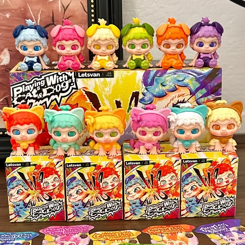 

Original Blind Box Wakuku Cat And Dog Big Battle Series Mysterious Surprise Box Cute Doll Desktop Ornament Christmas Gift Toys