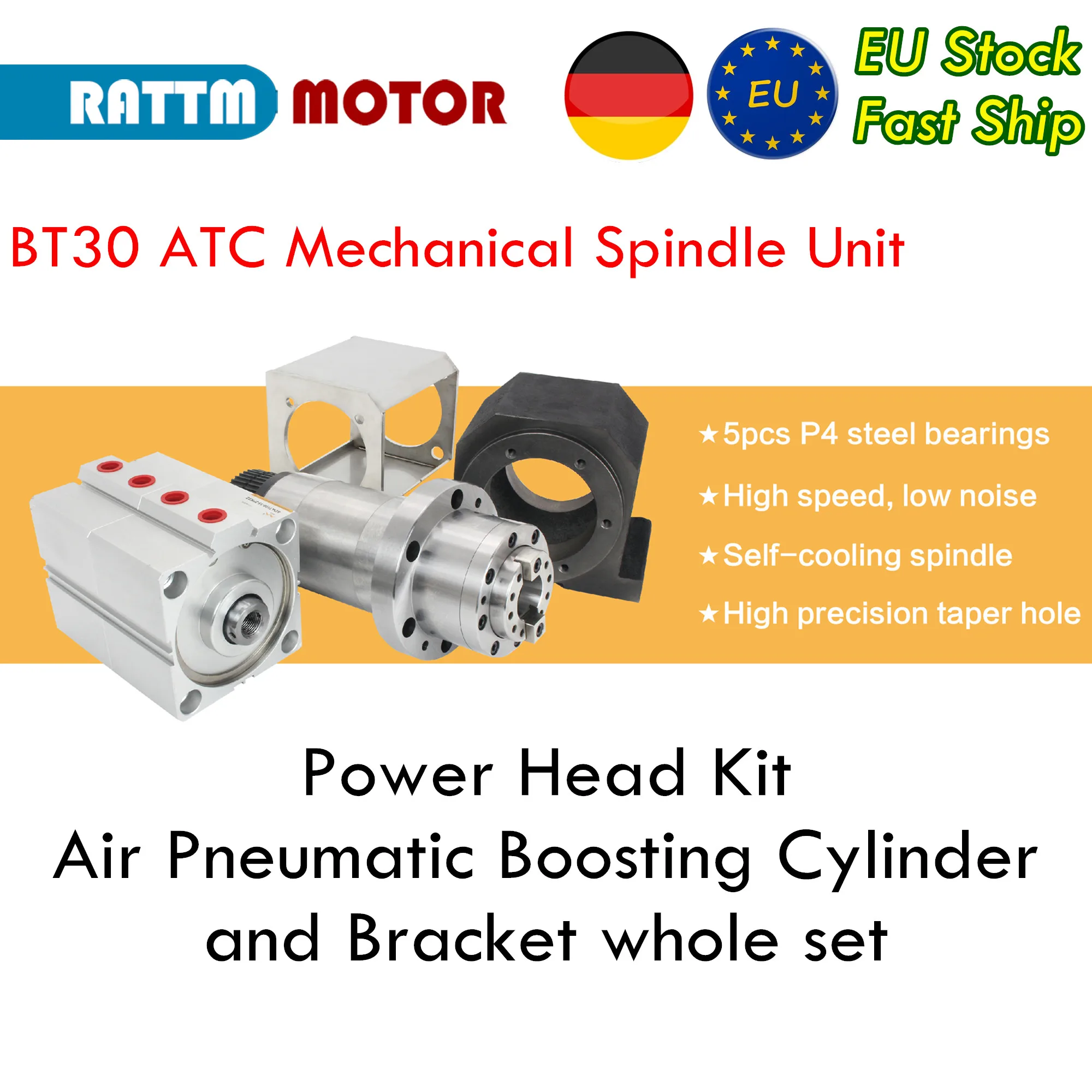 『EU』BT30 ATC Unità mandrino meccanico Cambio utensile automatico Kit testa di alimentazione Cilindro di potenziamento pneumatico ad aria e set di