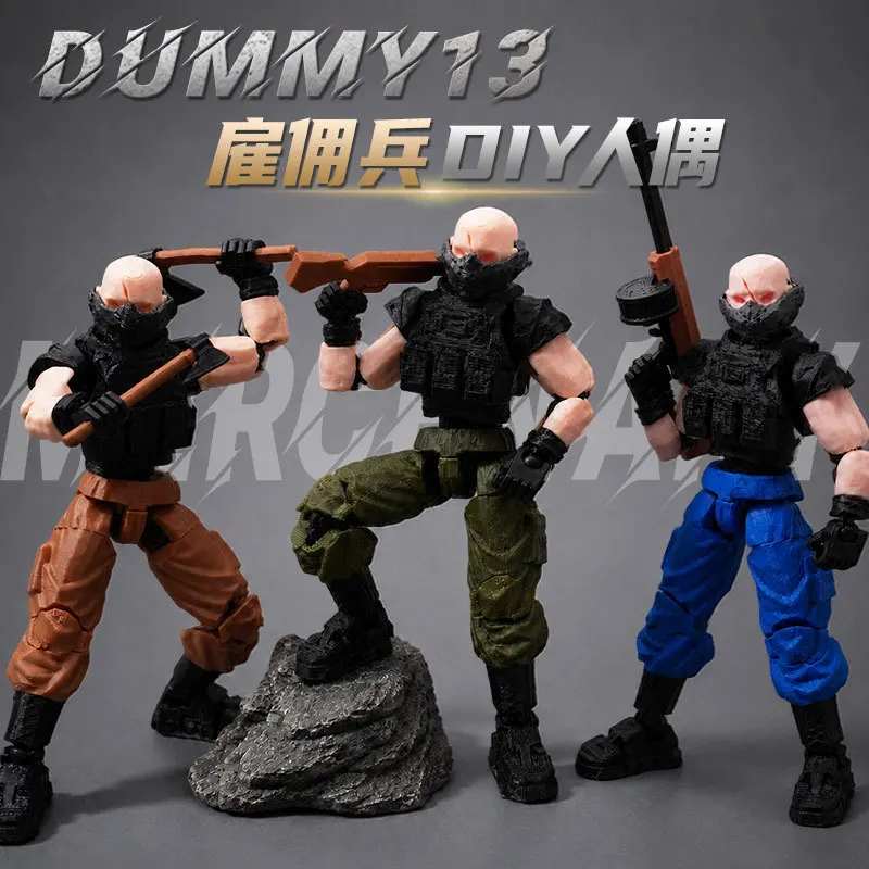 NEW 3D Printed Police Scar-Faced Mercenary Dummy 13 DIY Assembly Action Figure Special forces Model Joints Movable Figure Toys