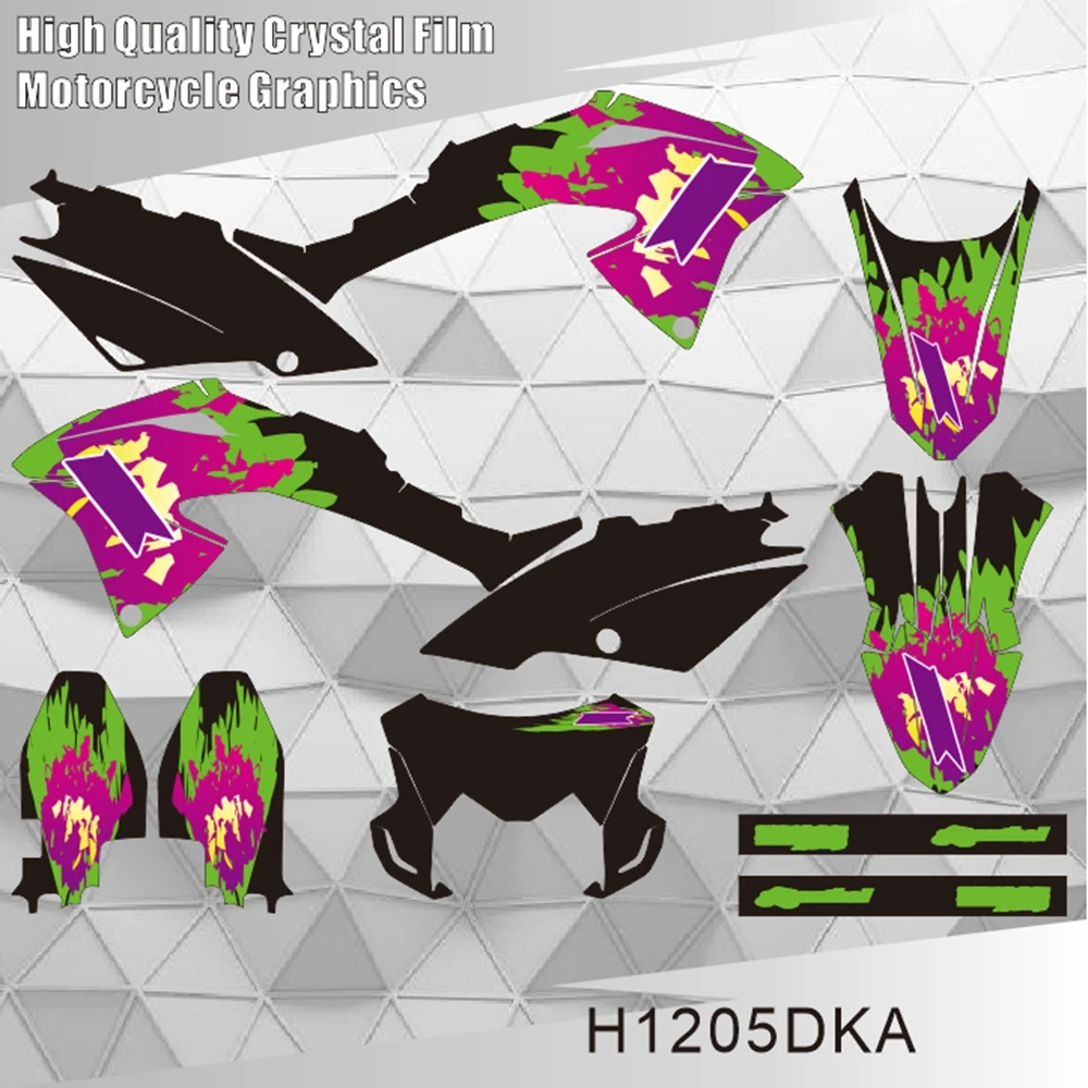 カワサキ-klx-150-bf-2017-2018-2019-2020-2021-2022-グラフィックスデカールステッカーオートバイ背景-h1205dka