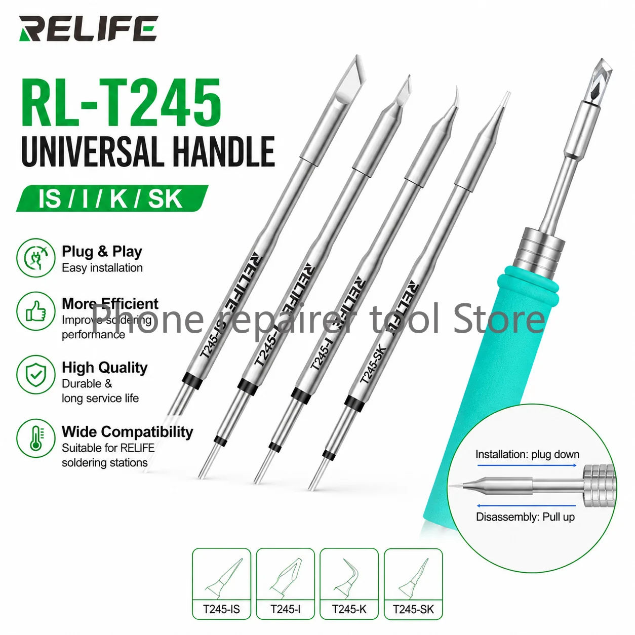 Lead Free Heating Core C245 K/IS/I/SK Soldering Iron Tips  Compatible JBC Sugon GVM Aifen Aixun soldering station Handle