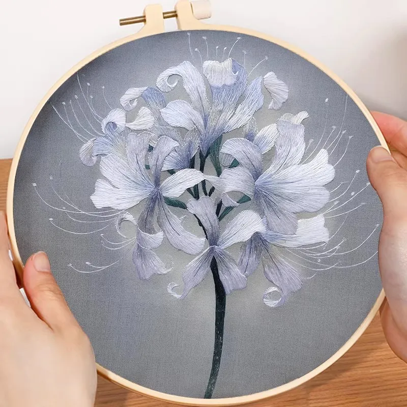 Beginner-Friendly Suzhou Style Embroidery Kit, All-Inclusive Hand Sewing Set with Pattern, Create Your Own Floral Art