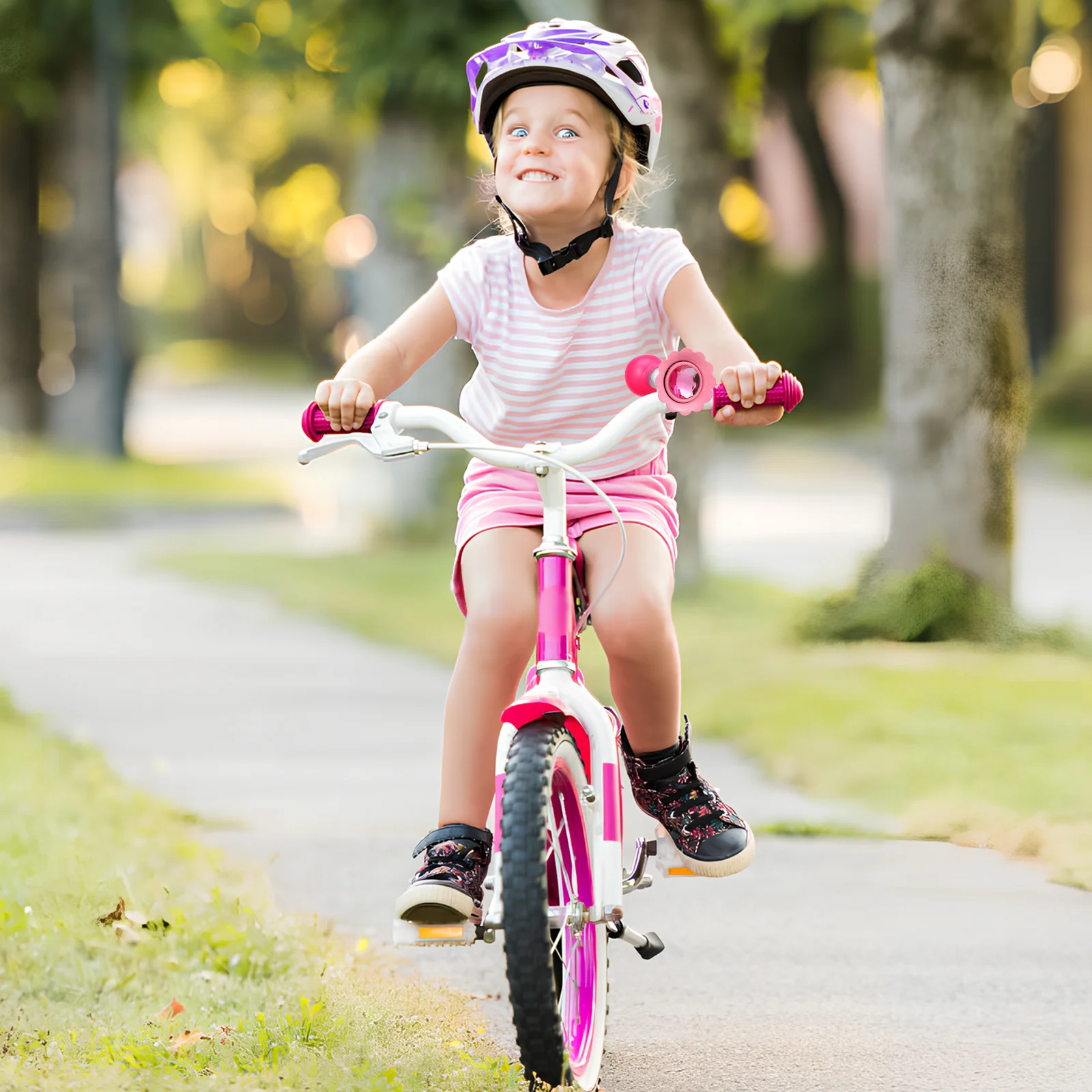 

Kids Bike Bell Bicycle Horn Clear Loud Sound Adorable Cartoon Design Safe Riding Easy Install Strong Durable Metal