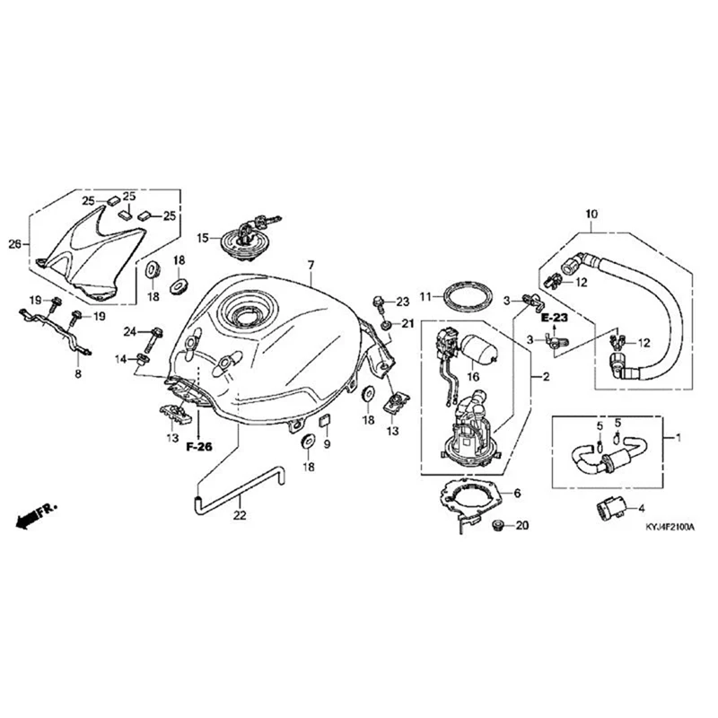 Conjunto de bomba de combustible para motocicleta, Unidad de suministro de combustible, módulos de bomba para Honda CBR250, CBR300R, CBR 250R, CB300, 16700-KYJ-901