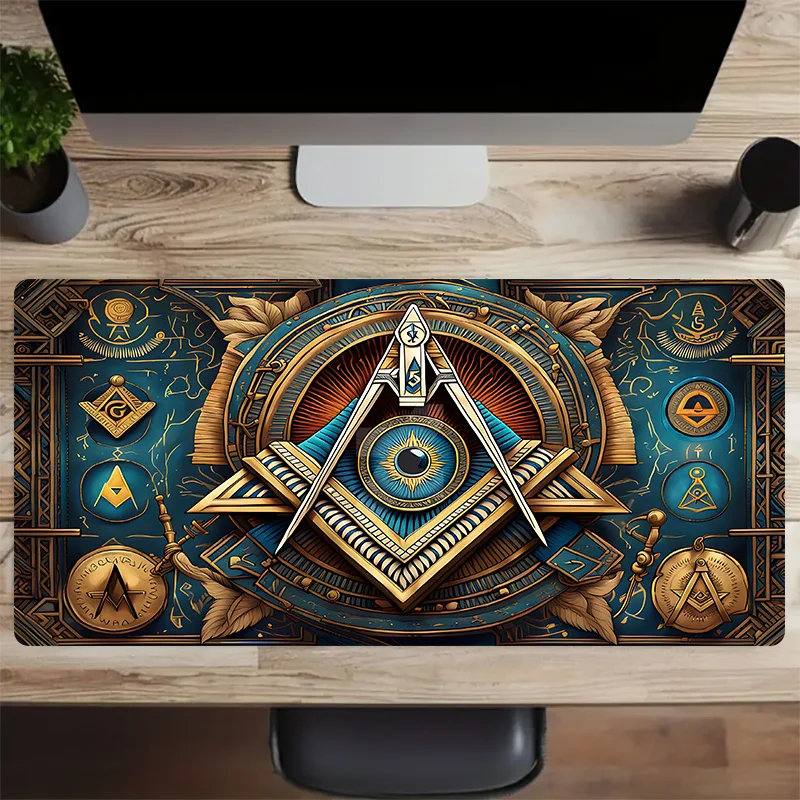 CIFbuy Mouse Pad Large Freemason Symbol Print Smooth Cursor Precise Tracking Non-Slip Durable Vibrant Design Gaming Office Home