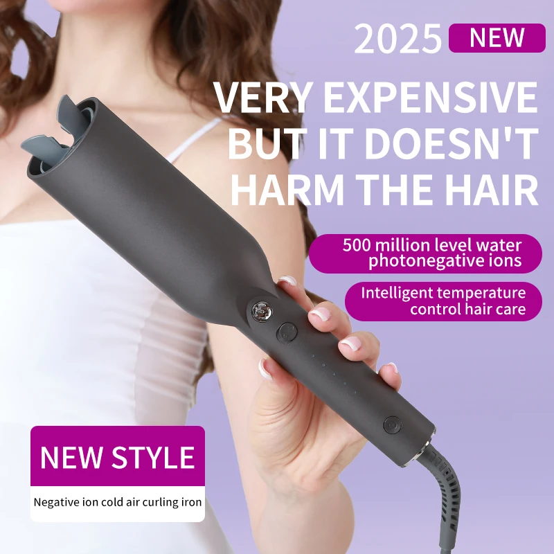 Ionic Hair Curling Iron with Cold Air System Fast Heating Waver Curler Negative Ion Hair Automatic Hair Beginners Curling Iron
