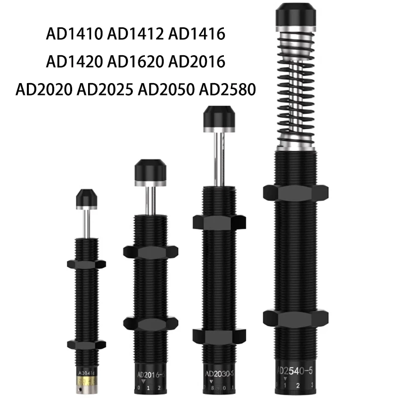 

AD1410 AD1412 AD1416 AD1420 AD2016 AD2020 AD2025 AD2050 AD2580 AD1620 AD Adjustable Shock Absorber Hydraulic Oil Pressure Buffer