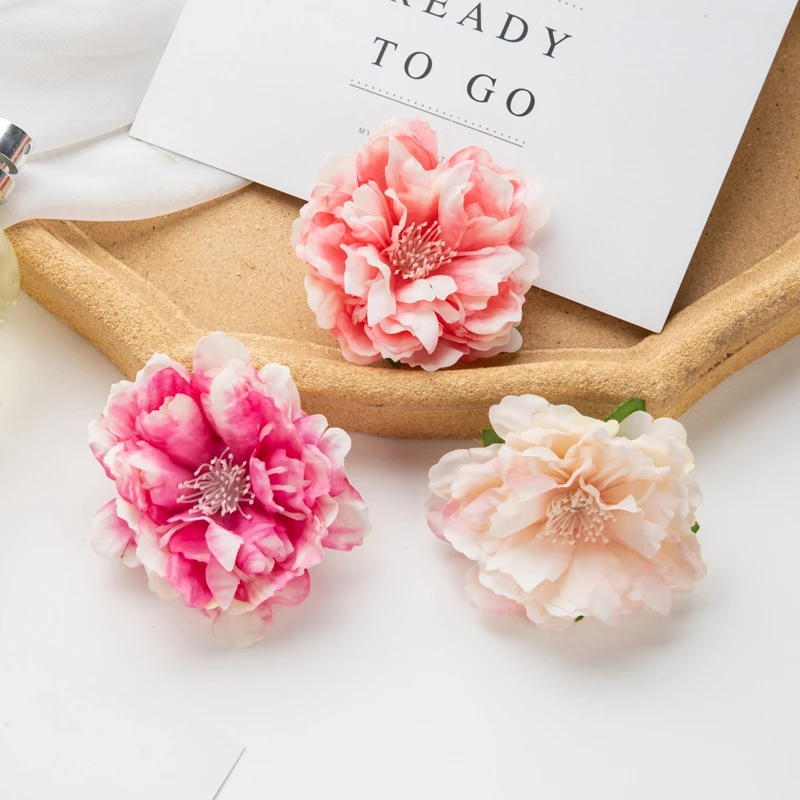 100 Stück Künstliche Pfingstrosenblumen für Wanddekoration, Scrapbooking, DIY, Kunstseiden-Staubfäden für Heimdekoration, Hochzeit, Garten, DIY-Weihnachtskranz – Detail 2