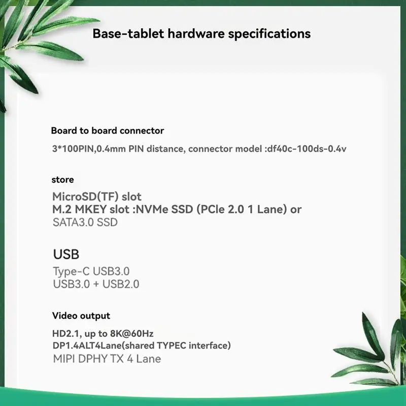 (NEW) For Orange Pi CM5 Tablet Base Board Withwifi+BT BLE, M.2 M-Key NVME/SATA SSD Support Fororange PI Compute Module 5