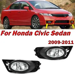 Luz antiniebla de parachoques delantero para coche, lámpara de señal, carcasa sin bombilla, accesorios para Honda Civic Sedan 2009, 2010, 2011