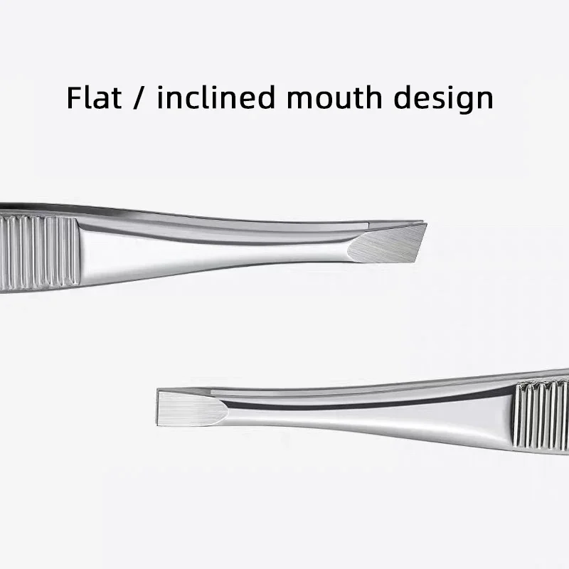 Eyebrow Hair Tweezers Professional Eyebrow Hair Removal Tweezer Flat Tip Tool Stainless Steel Convenient Small Tool TSLM1