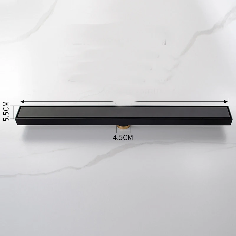 5.5cm Wide Invisible Floor Drain 304 Stainless Steel Rectangle Anti-odor Bath Shower Tray Long Drainage Linear Floor Drains