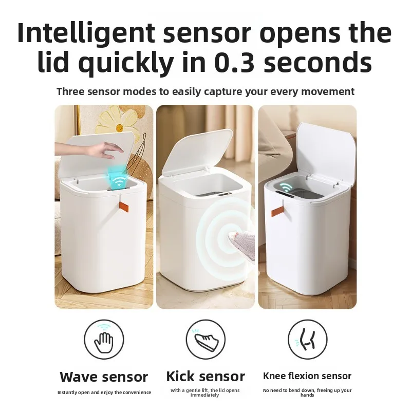 Smart trash can new induction type with lid, living room, light luxury toilet, kitchen and bathroom, fully automatic electric