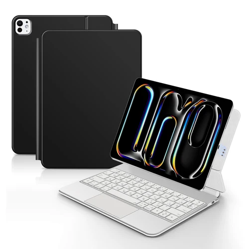 Imagen 2 del producto AJIUYU-teclado mágico inteligente Pogo Pin para iPad Air 11 pulgadas M3 M2 Pro 13 M4 12,9 6th 5th 4th 10,9 7th, funda inteligente con conexión directa