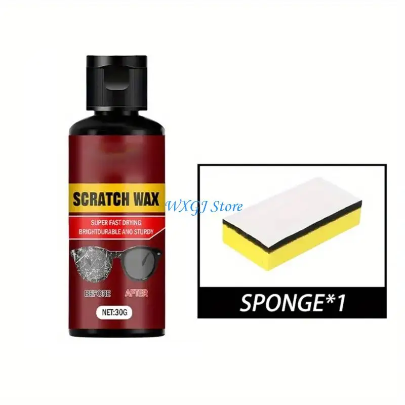 

37JE 30g Car Window Windshield Scratch Polishing Wax with Sponge Scratch Remover Maintenance Accessories Scratch Repair Paste