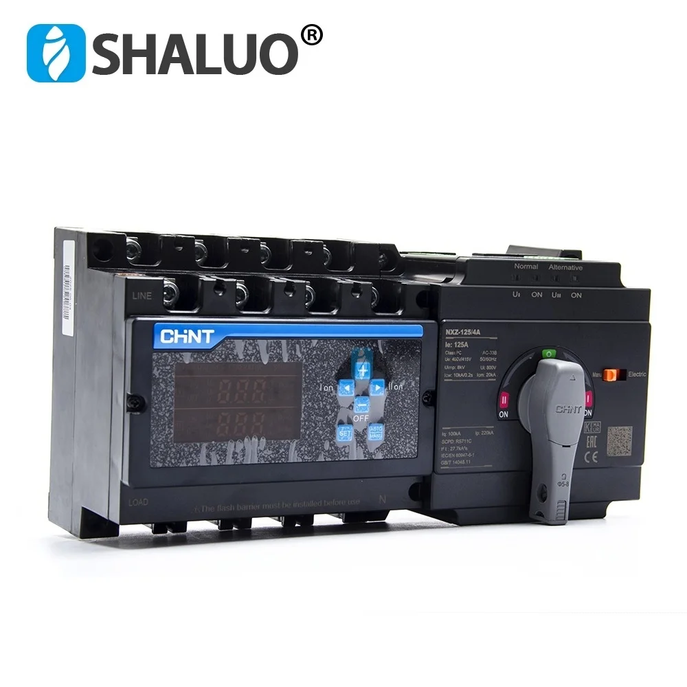 100% New CHNT ATS 125A 250A 400A 630A 4P Dual Power Automatic Transfer Switch With Display Control Panel NXZ-250/4A NXZ-630/4A