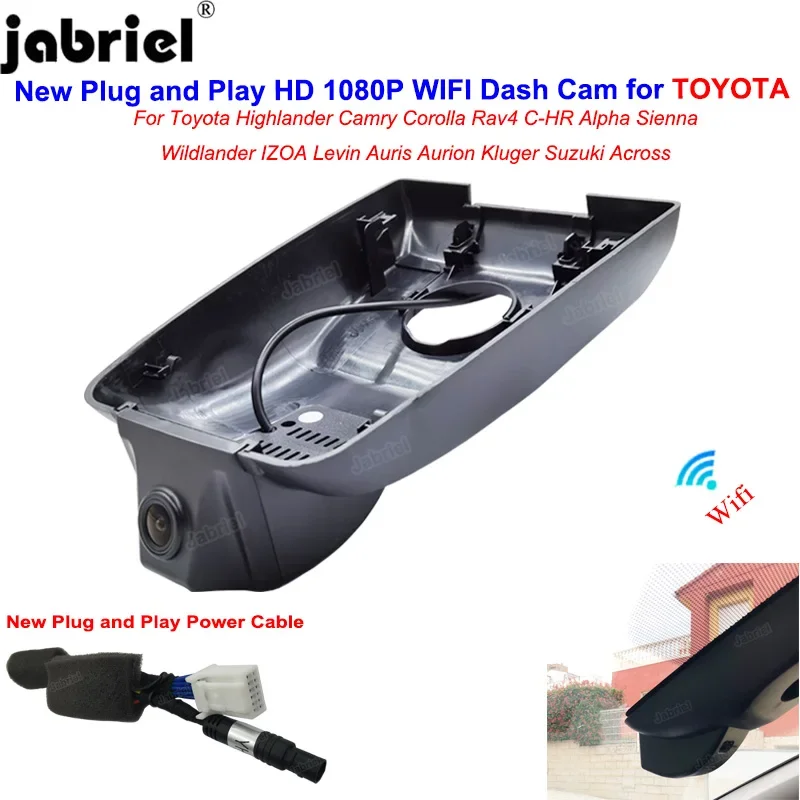 HD Wifi Dash Cam Car DVR For Toyota Highlander Camry Corolla Rav4 C-HR Alphard Sienna Wildlander IZOA Levin Auris Aurion Kluger