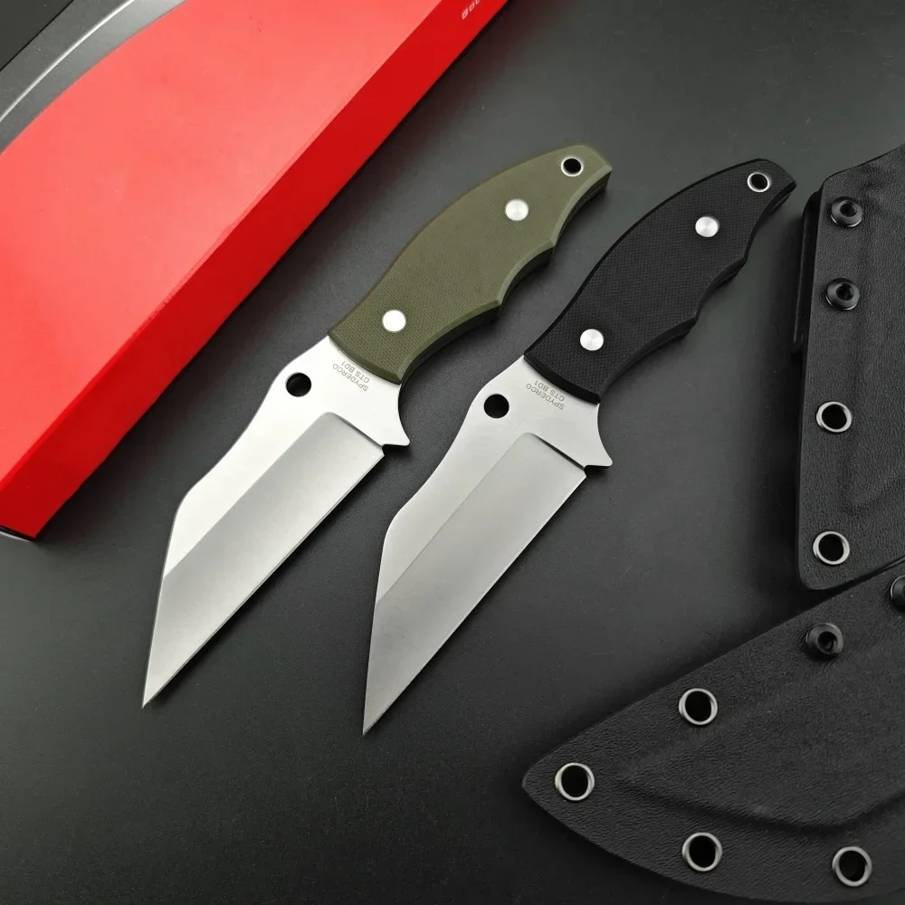 FB09 شفرة مثبتة Knfie G10 مقبض الفولاذ المقاوم للصدأ D2 شفرة حادة في الهواء الطلق المحمولة بقاء الصيد قطع سكين EDC أدوات