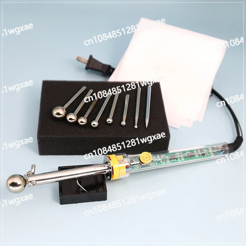 DIY Fabric Flower Making Tools Set 220V 200-450℃ Adjustable Temperature Soldering Iron 8 Pieces Stainless Steel Tips