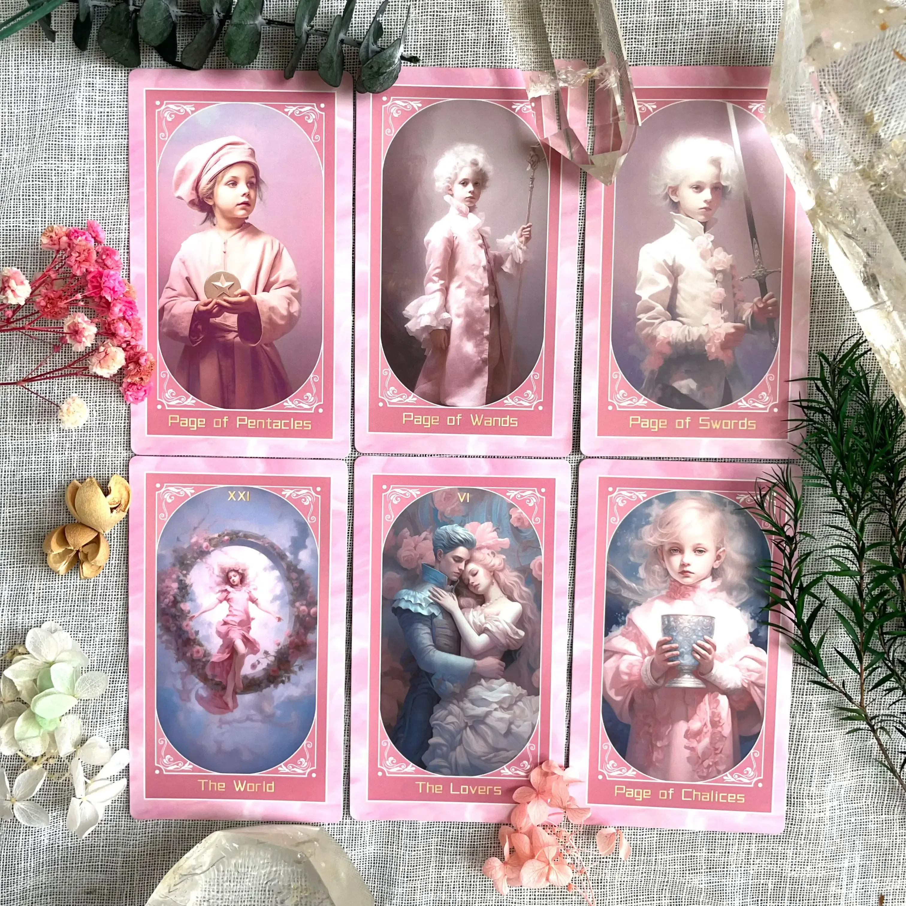 Occult Oracle High Quality Divination Deck Original Genuine Pink Love Tarot Cards Box Cats Russian Spanish Exquisite Collection