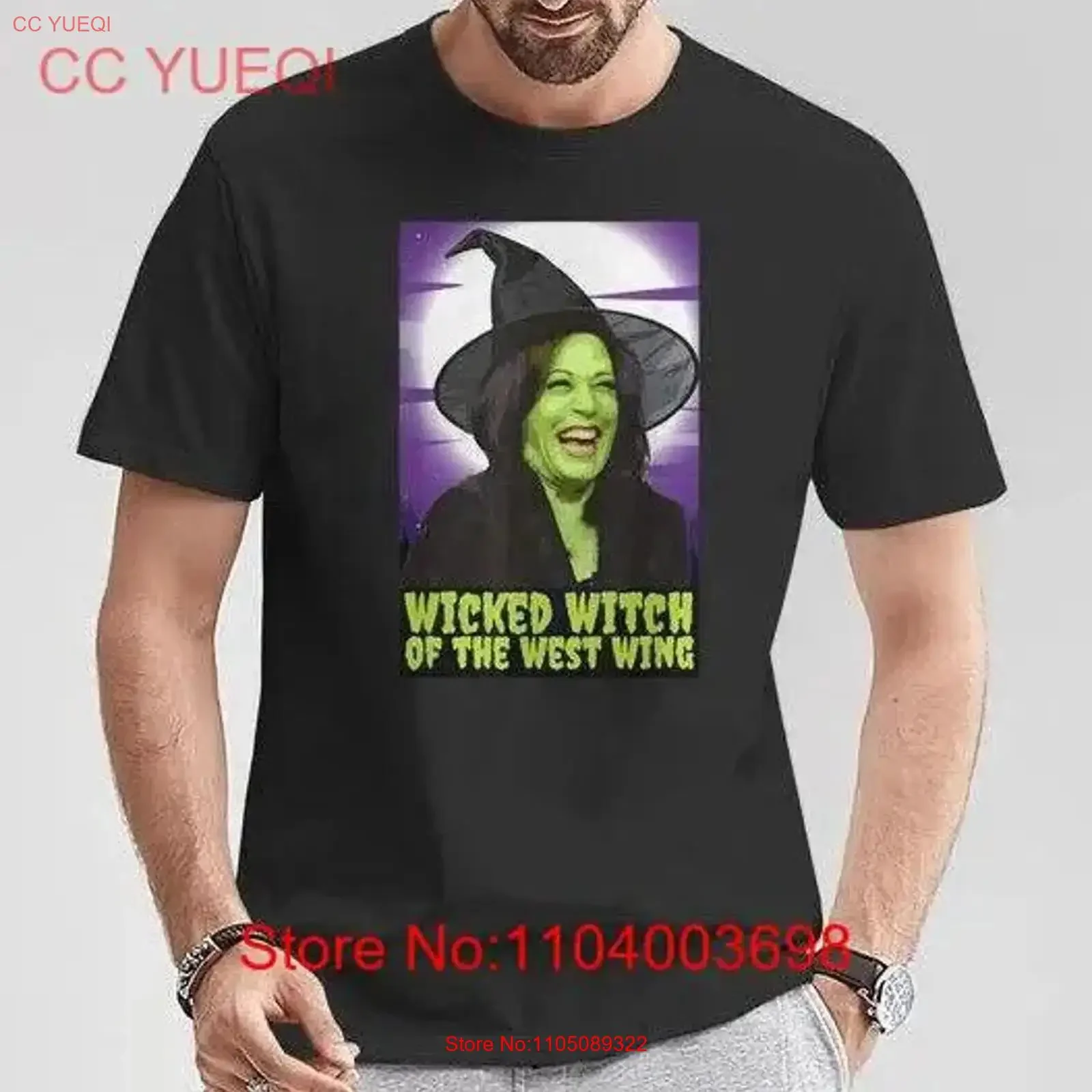 

Футболка HOt Cackling Kamala Wicked Witch Of The West Wing Anti, винтажная потертая футболка с рисунком, повседневная уличная одежда унисекс, удобная