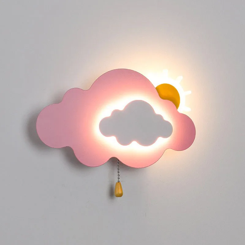 Children's Bedroom Wall Lamps Sun Cloud Night Light LED Modern Minimalist Baby Room Boy Girl Room Decor Bedside Wall Lights