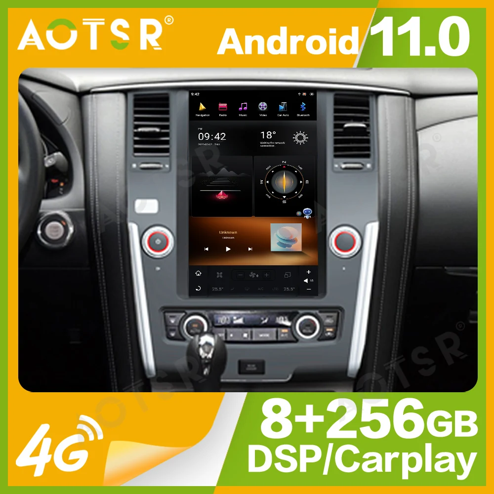 

13.6'' Qualcomm 8 core For Nissan Patrol 2010-2017 Car Radio Multimedia Player Android 11.0 Auto GPS Navi Carplay Head Unit 2Din