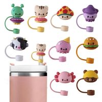 1PC Silicone Sealing Straw Plug Reusable Drinking Dust Cap Cartoon Plugs Tips Cover Suit Kitchen Cup DIY Accessories