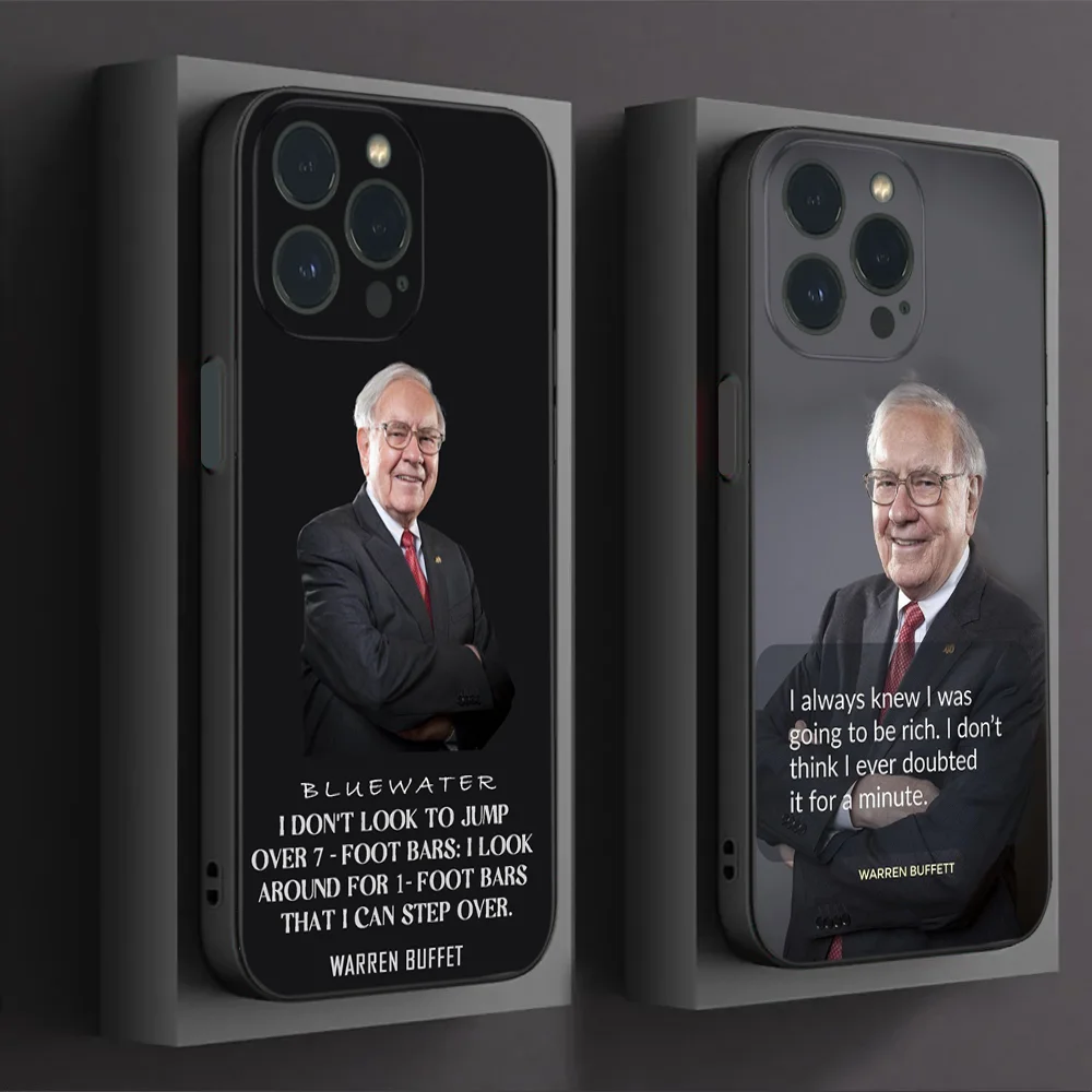 Funda de teléfono Warren Buffett para iPhone16 15 14 13 12 Mini 11 Pro XS Max X XR SE5 6 7 8 Plus funda de silicona suave