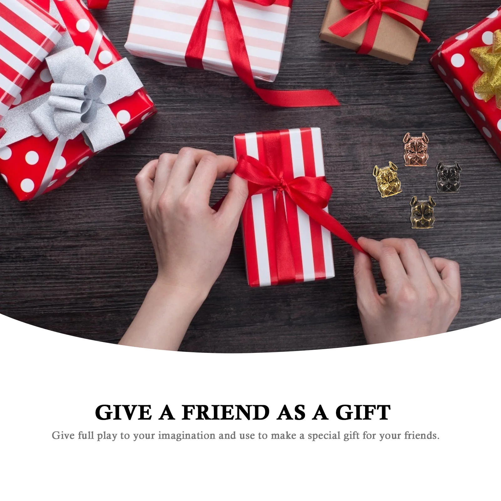 10개 합금 개 머리 모양 커넥터 참 장식 패션 DIY 쥬얼리 제작 액세서리 스페이서 비즈 팔찌 목걸이용