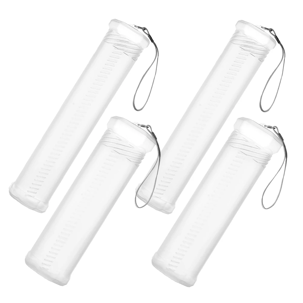 

4pcs Retractable Storage Tube Clear Plastic Paint Brush Holder Spiral Structure Portable Pen Case Supplies Craft Tool