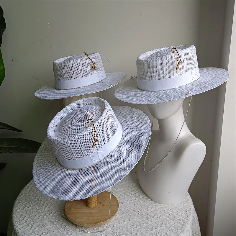 

White hollow wedding hat punk concave and convex top DIY supports various hat customization men and women new English letters