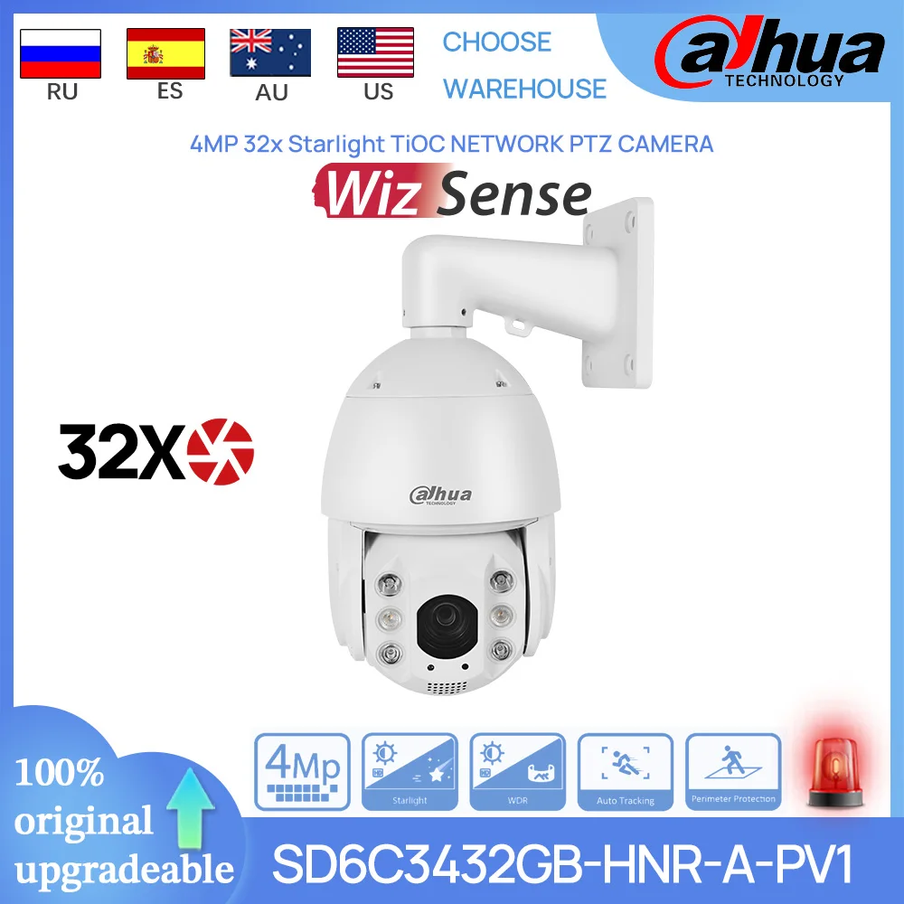 Original Dahua SD6C3432GB-HNR-A-PV1 4MP 32X Zoom Starlight TiOC Auto-tracking NETWORK PTZ CAMERA Active Deterrence Auto Patrol