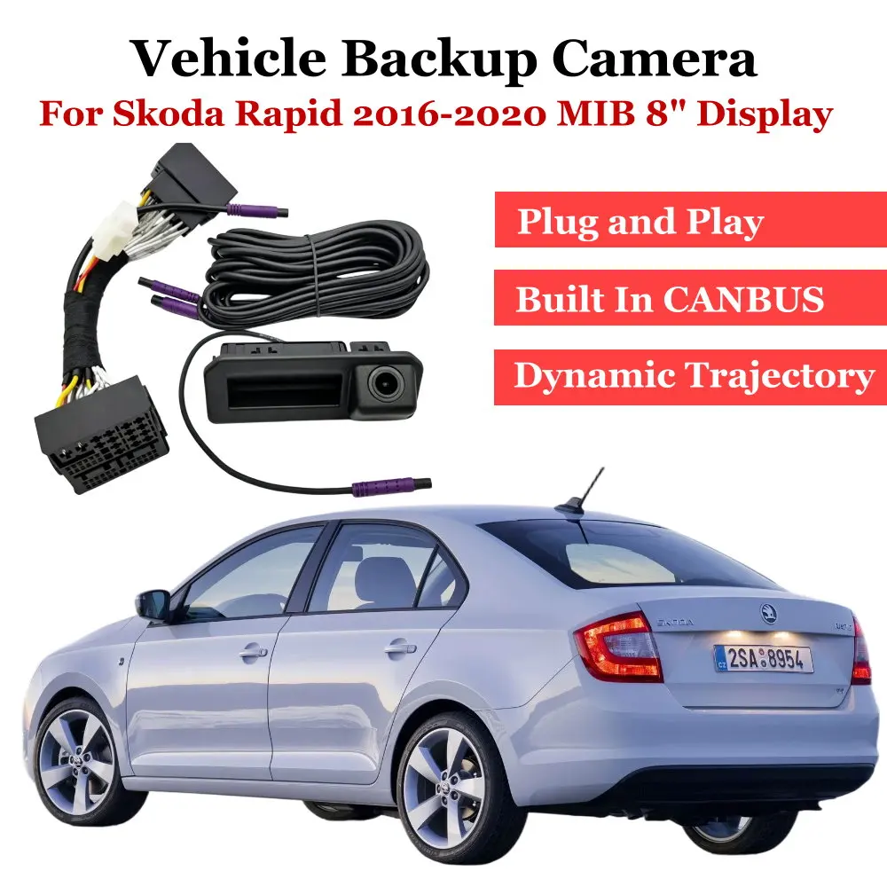 Plug & Play Vehicle Backup Camera For Skoda Rapid Mk1 NH 2016-2019 MIB MQB 8