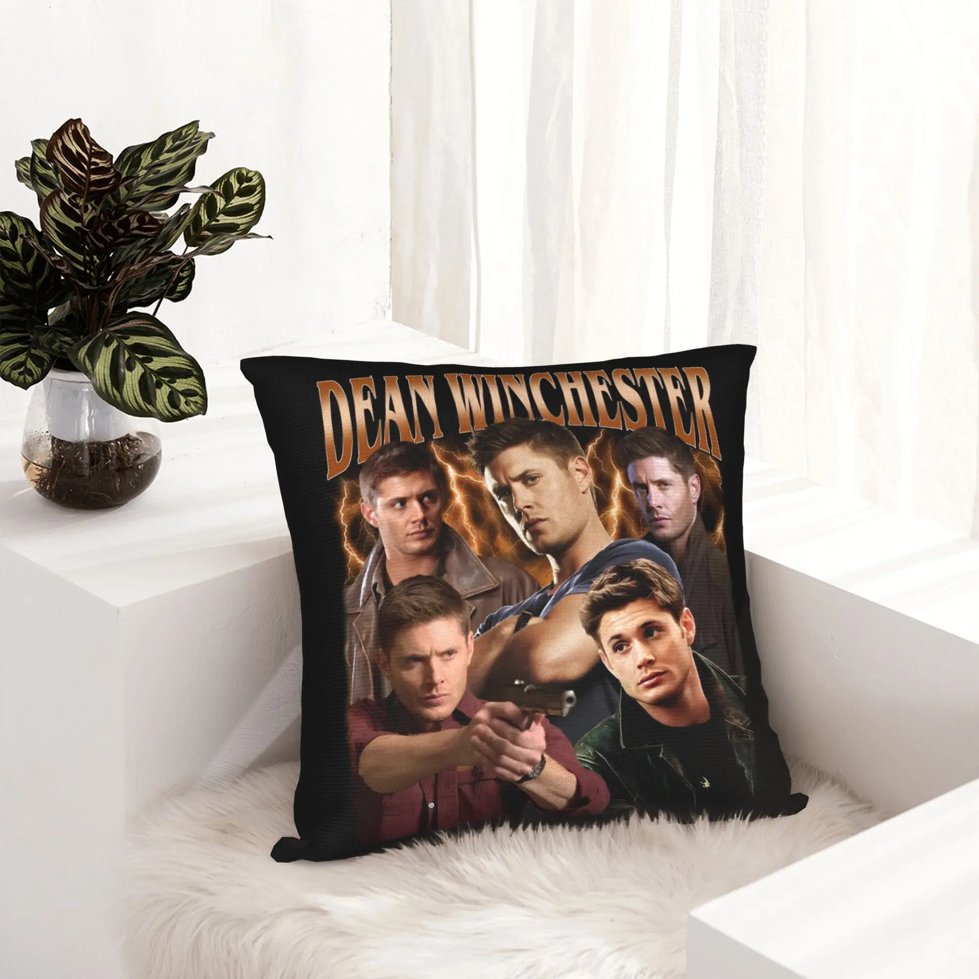 Dean Winchester Supernatural Pillowcase Soft Polyester Cushion Cover Gift  Pillow Case Cover Home Zippered 45X45cm