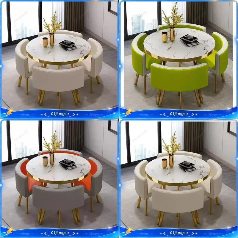 Modern Dining Table and 4 Chairs Set Wooden Kitchen Furniture Painted Finish Living Room Study Desk Chair Combo Home Decor