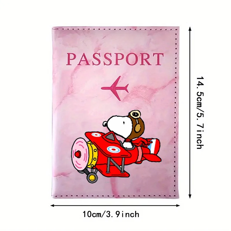 Snoopys Airplane Passport Cover Case for Women Kawaii Wallet Purse ID Credit Card Holder Travel Passport Protective Accessories