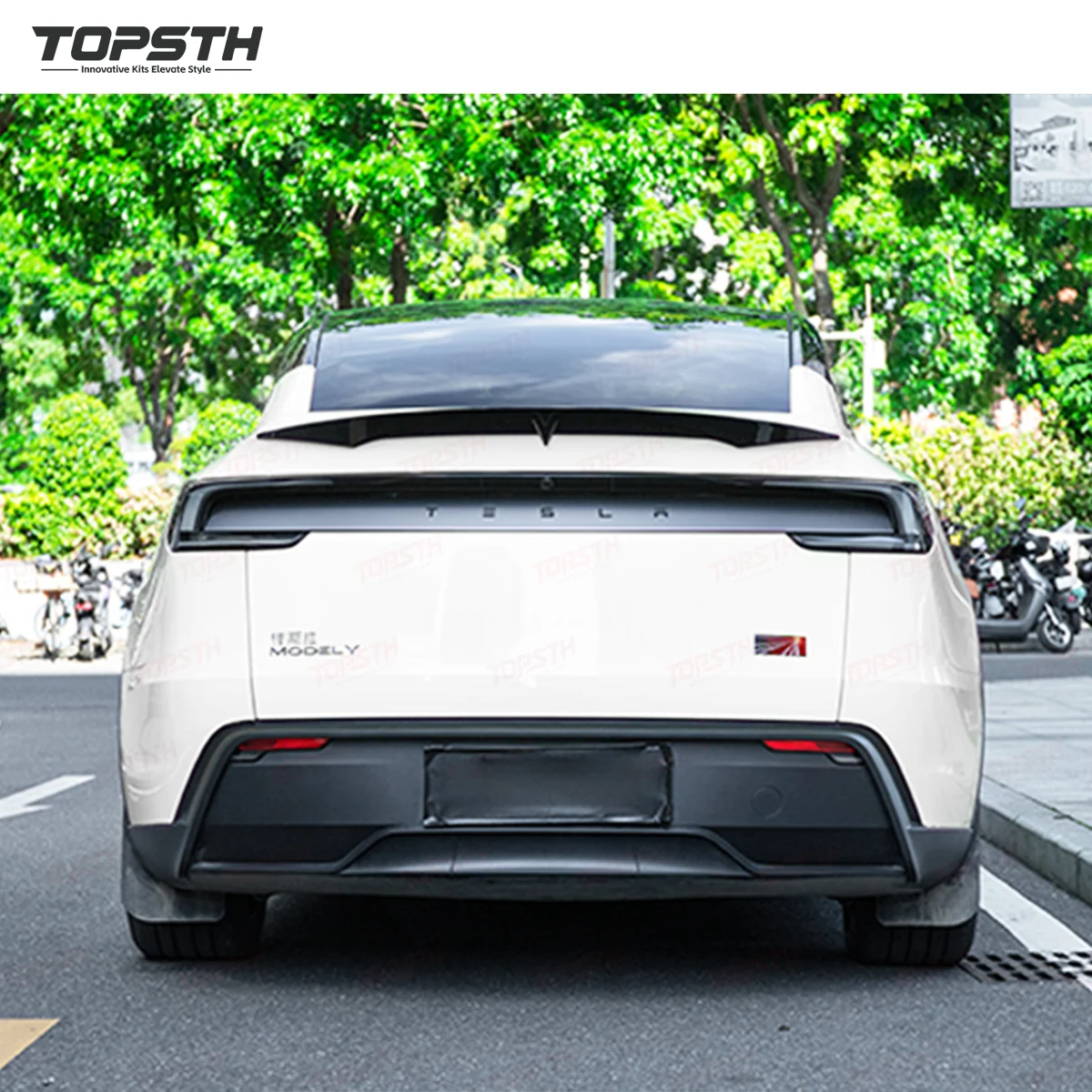 JUNIPER High Quality ABS Rear Spoiler for Model Y 2025+ Enhanced Aerodynamics with Ducktail Style Made From Durable Carbon Fiber