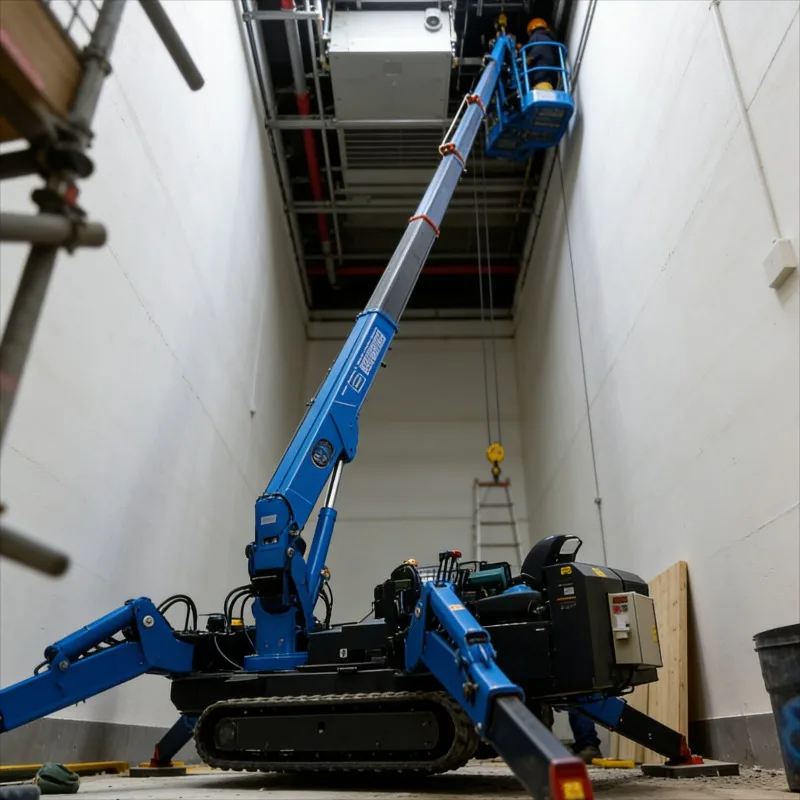 Customized 2.5 Ton Spider Crane Portable Mini Crawler Crane Electric Hydraulic Lifting System For Confined Space