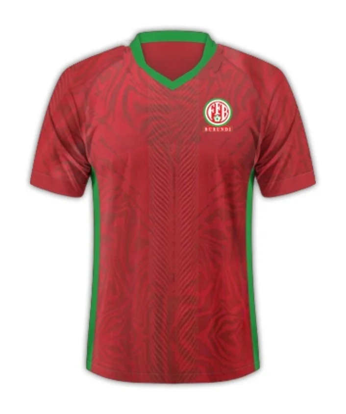2026/27 New Burundi Men's Home 3D Printed Jersey Super Fast Drying T-shirt Suitable for Competition and Training