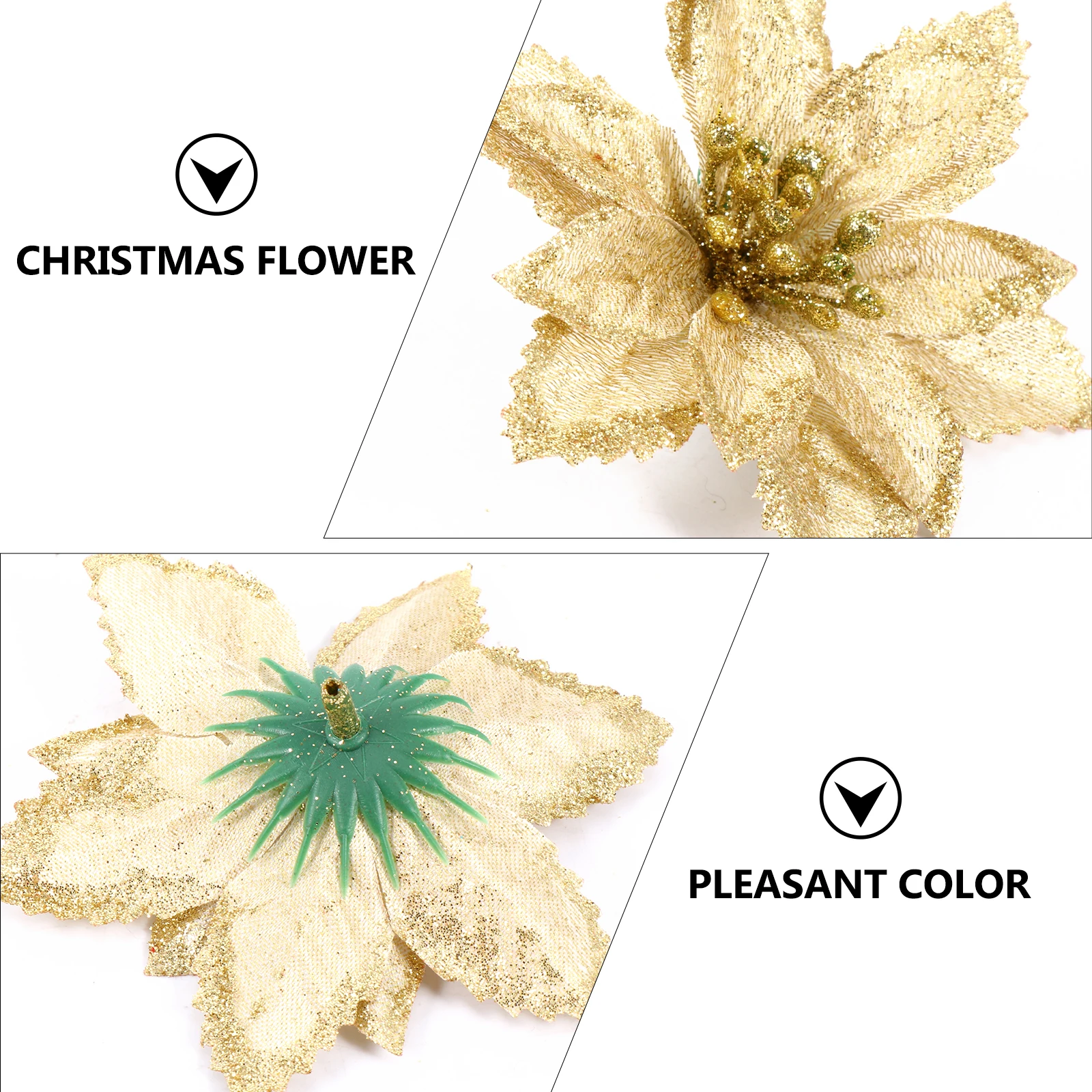 

Christmas Decor Artificial Flower Decorations Red Poinsettia Ornaments Decorate Silk Cloth
